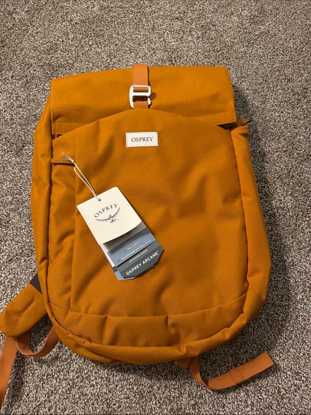 NWT OSPREY ARCANE 24L Daypack Backpack laptop case mustard yellow Fold-Over top